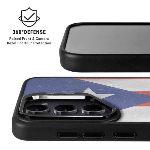 Puerto Rico Flag Distressed Galaxy S24 FE Kickstand Case